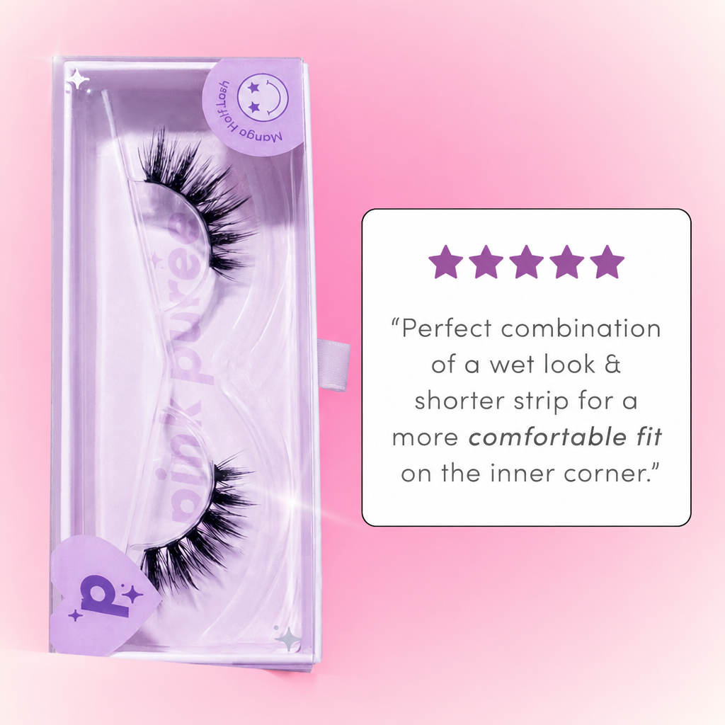 Kira Kira lash standing up on pink gradient