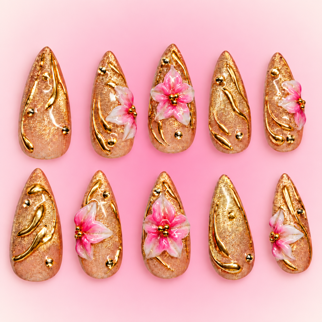 Shimmer set on pink gradient background